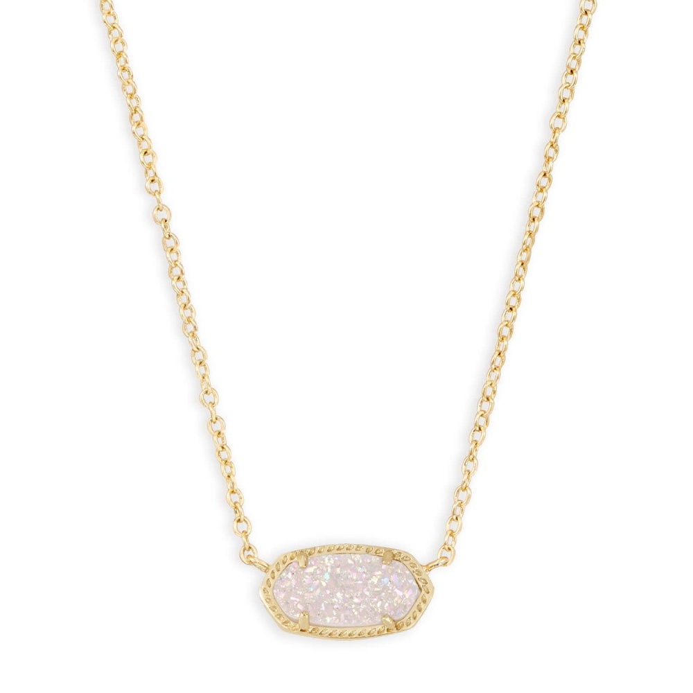 Elisa Gold Pendant Necklace In Iridescent Drusy